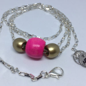 collar-mask ArtSkat PACK UNO CADENA ESLABONES PLATA FUCSIA