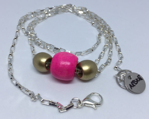 collar-mask ArtSkat PACK UNO CADENA ESLABONES PLATA FUCSIA