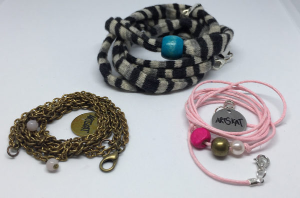 collar-mask ArtSkat PACK TRES TEXTIL RAYAS ROSITA BRONCE