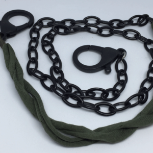 collar-mask ArtSkat PACK UNO CADENA NEGRA CON TELA VERDE MILITAR