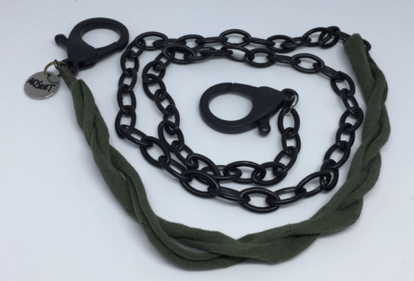 collar-mask ArtSkat PACK UNO CADENA NEGRA CON TELA VERDE MILITAR